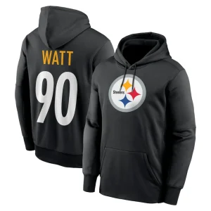 T.j. watt pittsburgh steelers nike player name number performance pullover hoodie Black