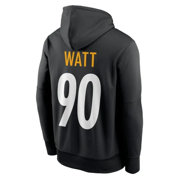 T.j. watt pittsburgh steelers nike player name number performance pullover hoodie Black L
