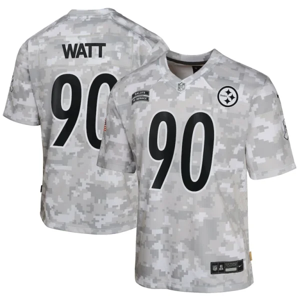 T.j. watt pittsburgh steelers nike youth 2024 salute to service game jersey Arctic camo