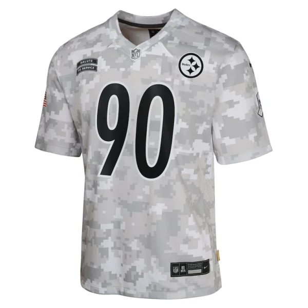 T.j. watt pittsburgh steelers nike youth 2024 salute to service game jersey Arctic camo Yth M