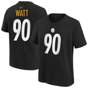 T.j. watt pittsburgh steelers nike youth player name number t shirt Black