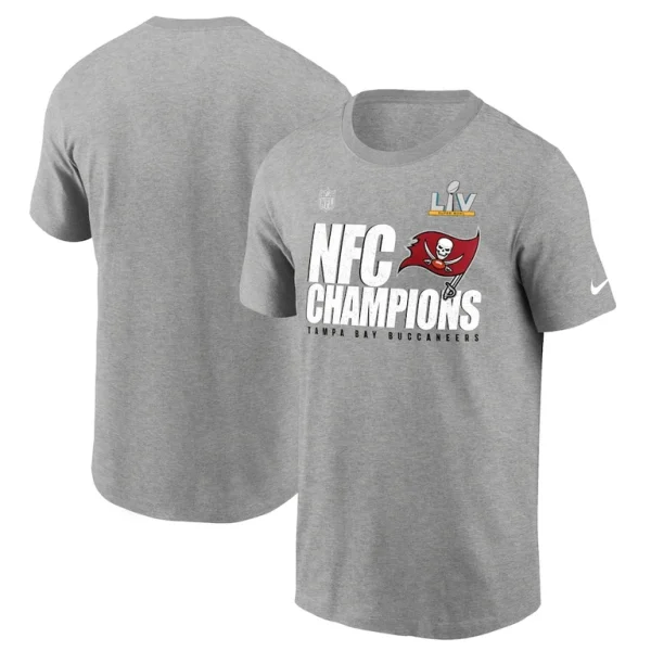 Tampa bay buccaneers nike 2020 nfc champions locker room trophy collection t shirt Heather gray