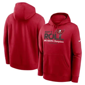 Tampa bay buccaneers nike 2024 nfc south division champions locker room trophy collection pullover hoodie Red