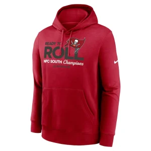 Tampa bay buccaneers nike 2024 nfc south division champions locker room trophy collection pullover hoodie Red M