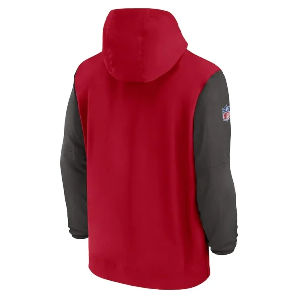 Tampa bay buccaneers nike 202425 sideline pre game player 12 zip hoodie jacket Red L