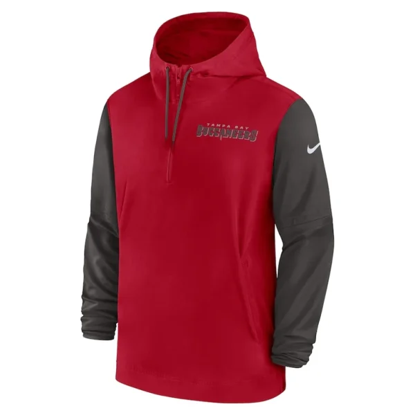 Tampa bay buccaneers nike 202425 sideline pre game player 12 zip hoodie jacket Red M