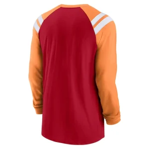 Tampa bay buccaneers nike classic arc raglan tri blend long sleeve t shirt Redorange L