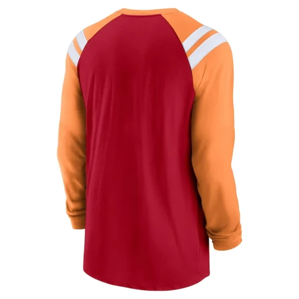 Tampa bay buccaneers nike classic arc raglan tri blend long sleeve t shirt Redorange L
