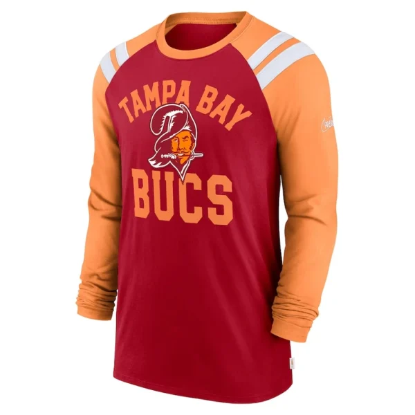 Tampa bay buccaneers nike classic arc raglan tri blend long sleeve t shirt Redorange M