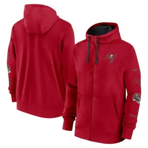 Tampa bay buccaneers nike club full zip hoodie jacket Red