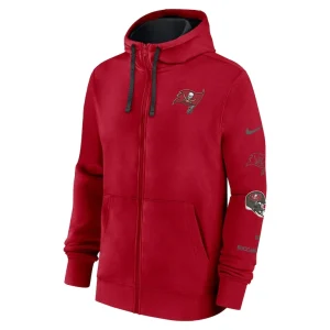 Tampa bay buccaneers nike club full zip hoodie jacket Red M