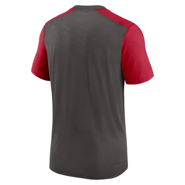 Tampa bay buccaneers nike color block team name t shirt Heathered pewterheathered red L