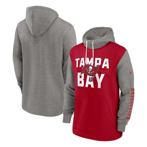 Tampa bay buccaneers nike fashion color block pullover hoodie Red