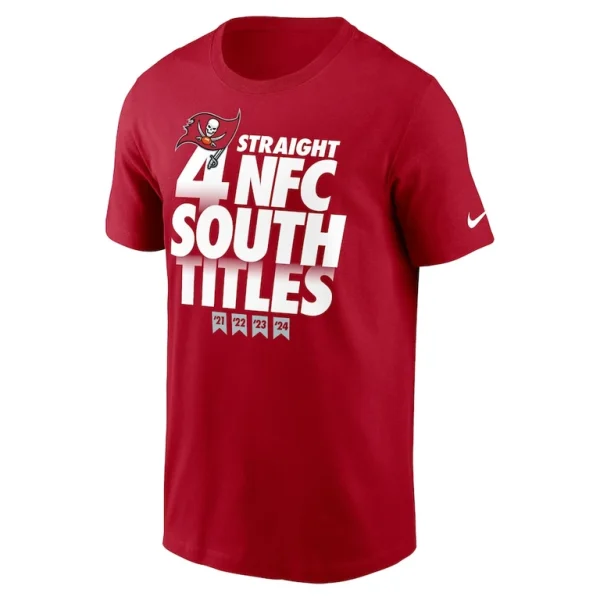 Tampa bay buccaneers nike four straight nfc south division champions t shirt Red M