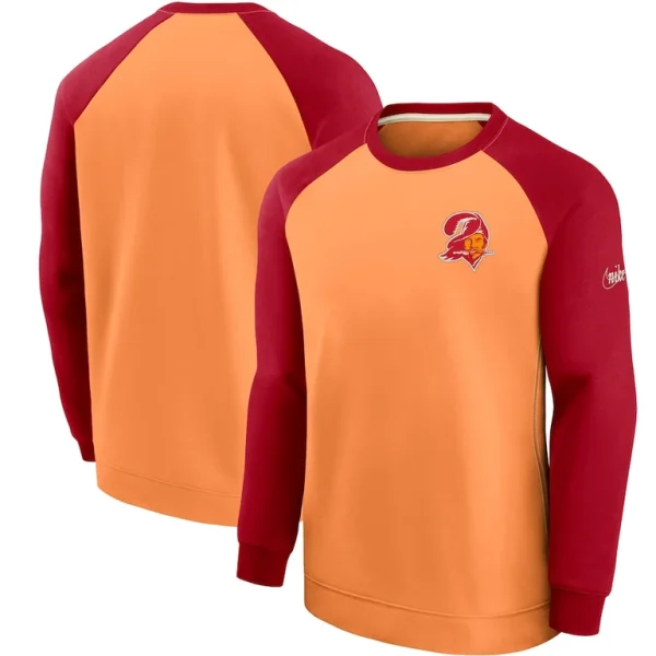 Tampa bay buccaneers nike historic raglan pullover performance sweater Orangered