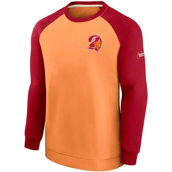 Tampa bay buccaneers nike historic raglan pullover performance sweater Orangered M