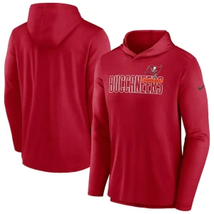 Tampa bay buccaneers nike lightweight performance hooded long sleeve t shirt Red