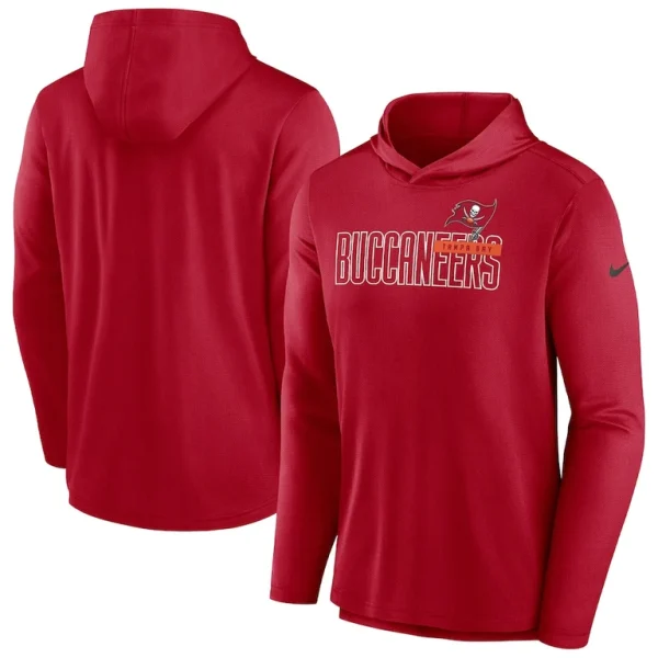 Tampa bay buccaneers nike lightweight performance hooded long sleeve t shirt Red