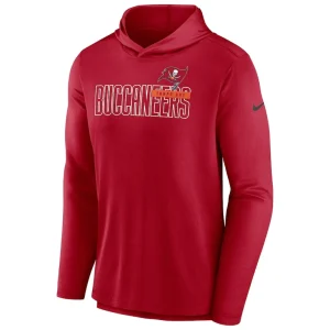 Tampa bay buccaneers nike lightweight performance hooded long sleeve t shirt Red M