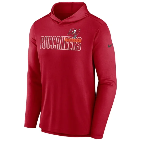 Tampa bay buccaneers nike lightweight performance hooded long sleeve t shirt Red M
