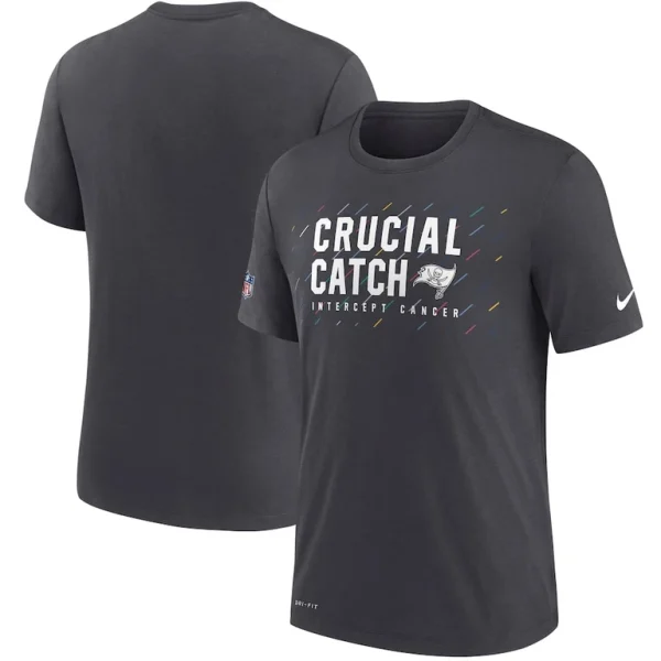 Tampa bay buccaneers nike nfl crucial catch performance t shirt Charcoal