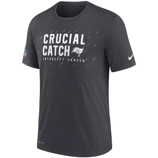 Tampa bay buccaneers nike nfl crucial catch performance t shirt Charcoal M