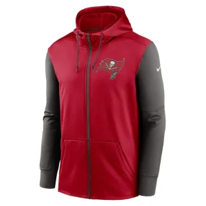 Tampa bay buccaneers nike performance full zip hoodie Red M