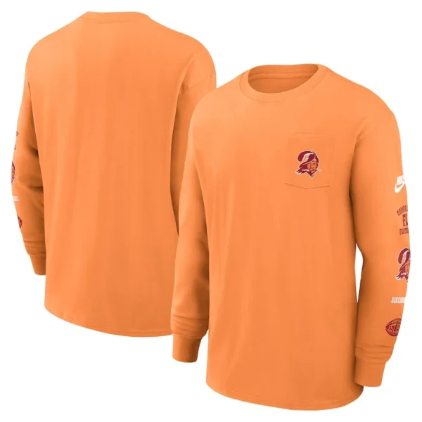 Tampa bay buccaneers nike rewind heavy max 90 pocket long sleeve t shirt Orange