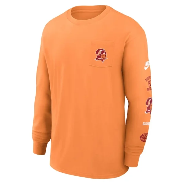 Tampa bay buccaneers nike rewind heavy max 90 pocket long sleeve t shirt Orange M