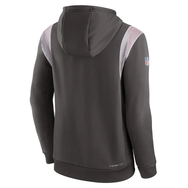 Tampa bay buccaneers nike sideline athletic stack performance pullover hoodie pewter Multi L
