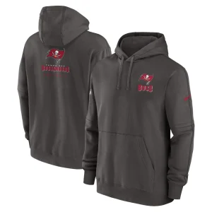 Tampa bay buccaneers nike sideline club fleece pullover hoodie pewter Multi