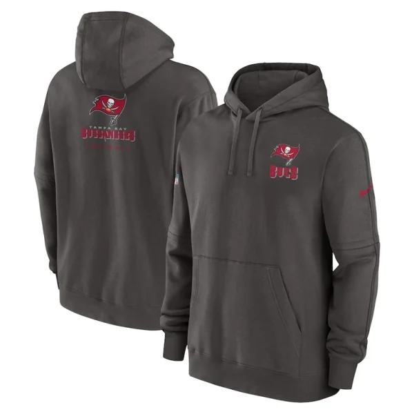 Tampa bay buccaneers nike sideline club fleece pullover hoodie pewter Multi
