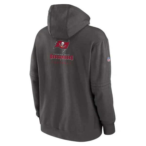 Tampa bay buccaneers nike sideline club fleece pullover hoodie pewter Multi L