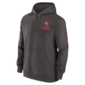 Tampa bay buccaneers nike sideline club fleece pullover hoodie pewter Multi M