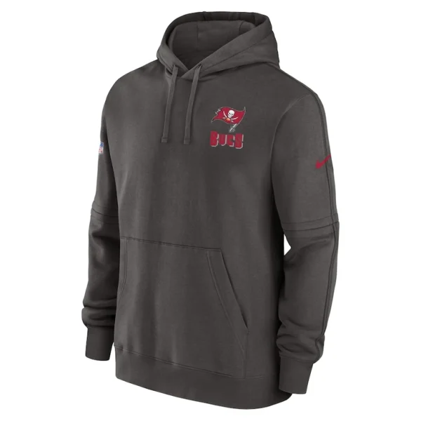 Tampa bay buccaneers nike sideline club fleece pullover hoodie pewter Multi M