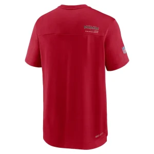 Tampa bay buccaneers nike sideline coach chevron lock up logo v neck performance t shirt Red M
