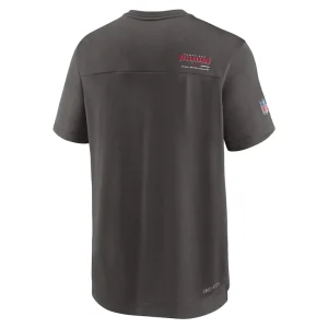 Tampa bay buccaneers nike sideline coach chevron lock up logo v neck performance t shirt pewter Multi M