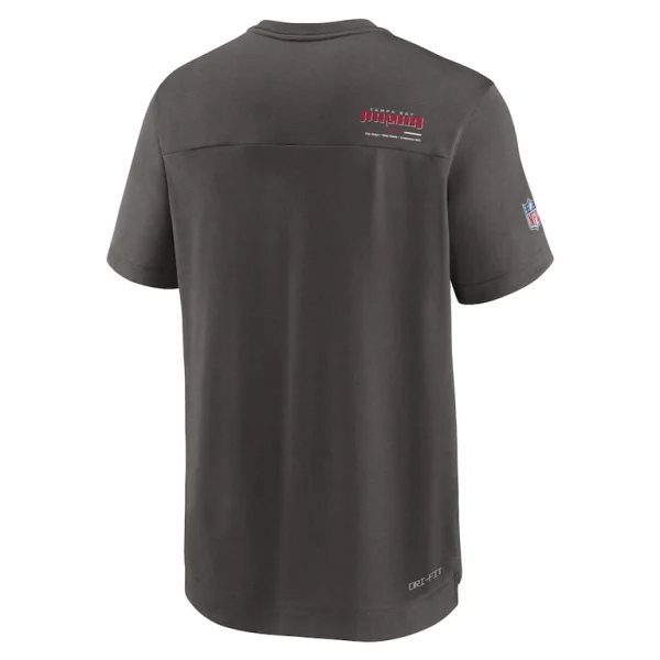 Tampa bay buccaneers nike sideline coach chevron lock up logo v neck performance t shirt pewter Multi M