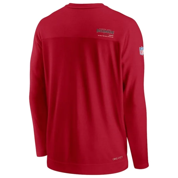 Tampa bay buccaneers nike sideline coach chevron lock up long sleeve v neck performance t shirt Red L