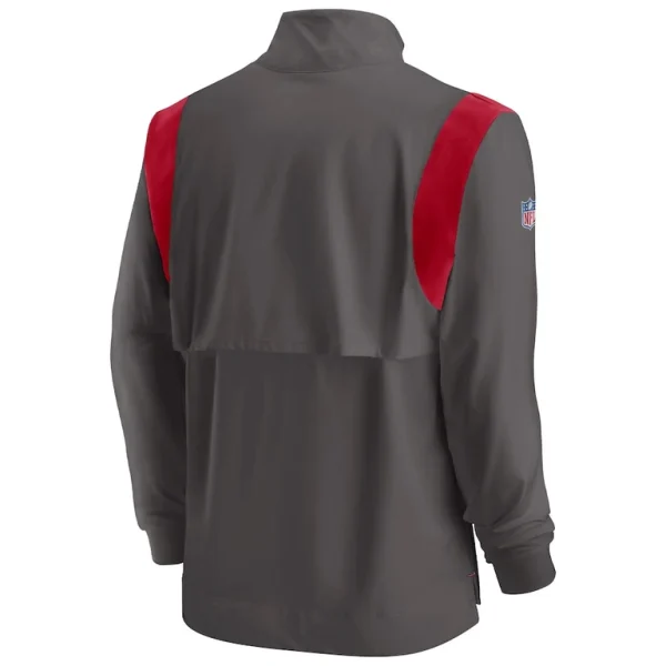 Tampa bay buccaneers nike sideline coach chevron lockup quarter zip long sleeve top pewter Multi L