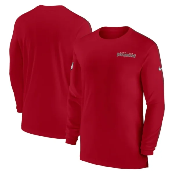 Tampa bay buccaneers nike sideline coach uv performance long sleeve t shirt Red