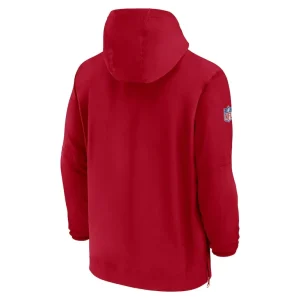Tampa bay buccaneers nike sideline half zip hoodie Red L