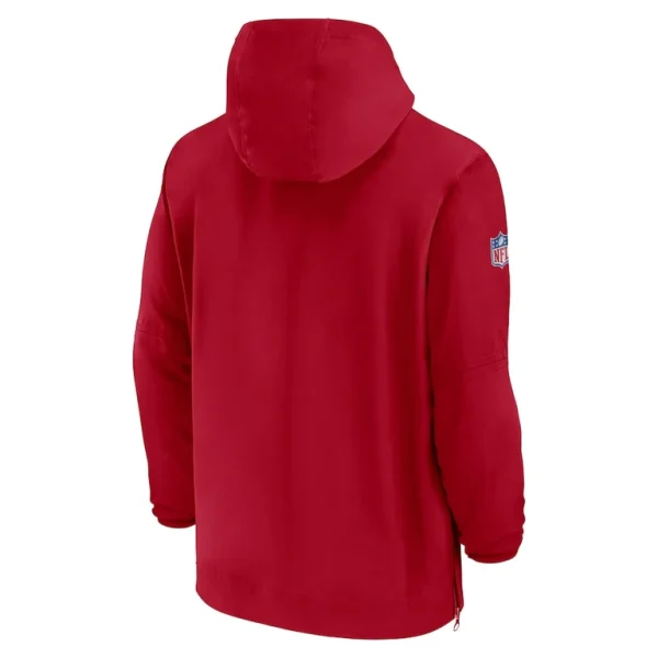 Tampa bay buccaneers nike sideline half zip hoodie Red L