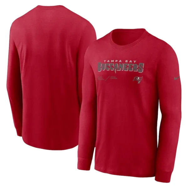Tampa bay buccaneers nike sideline infograph lock up performance long sleeve t shirt Red
