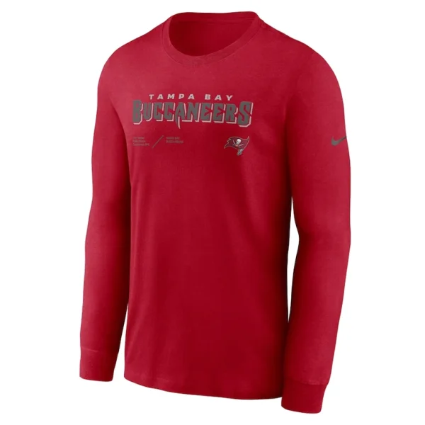 Tampa bay buccaneers nike sideline infograph lock up performance long sleeve t shirt Red S