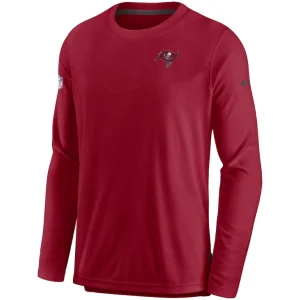 Tampa bay buccaneers nike sideline lockup performance pullover sweatshirt Red M