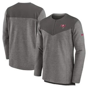 Tampa bay buccaneers nike sideline lockup performance quarter zip top pewter Multi