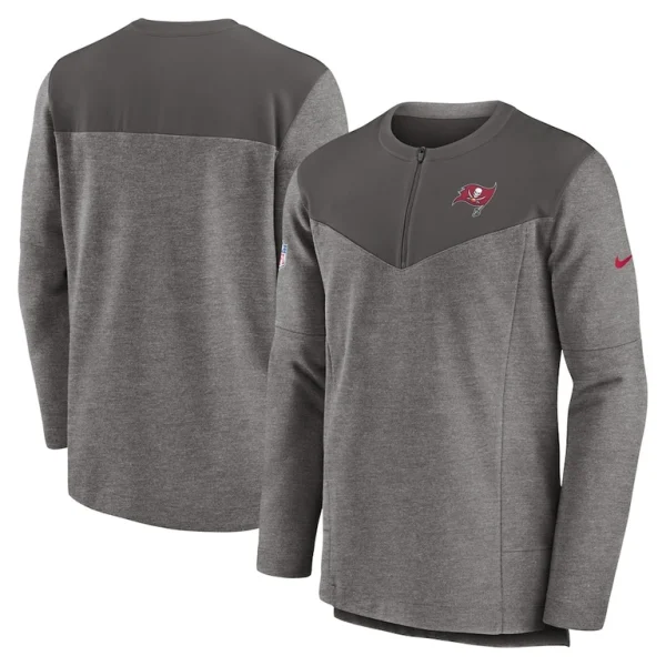 Tampa bay buccaneers nike sideline lockup performance quarter zip top pewter Multi