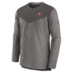 Tampa bay buccaneers nike sideline lockup performance quarter zip top pewter Multi M