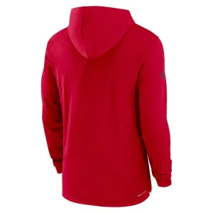 Tampa bay buccaneers nike sideline performance long sleeve hoodie t shirt Red L
